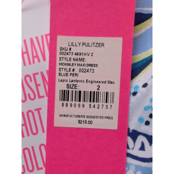 Lilly Pulitzer McKinley Maxi Dress NWT Sz 2 Tropical Print Wedding Guest Vibrant - Picture 6 of 6